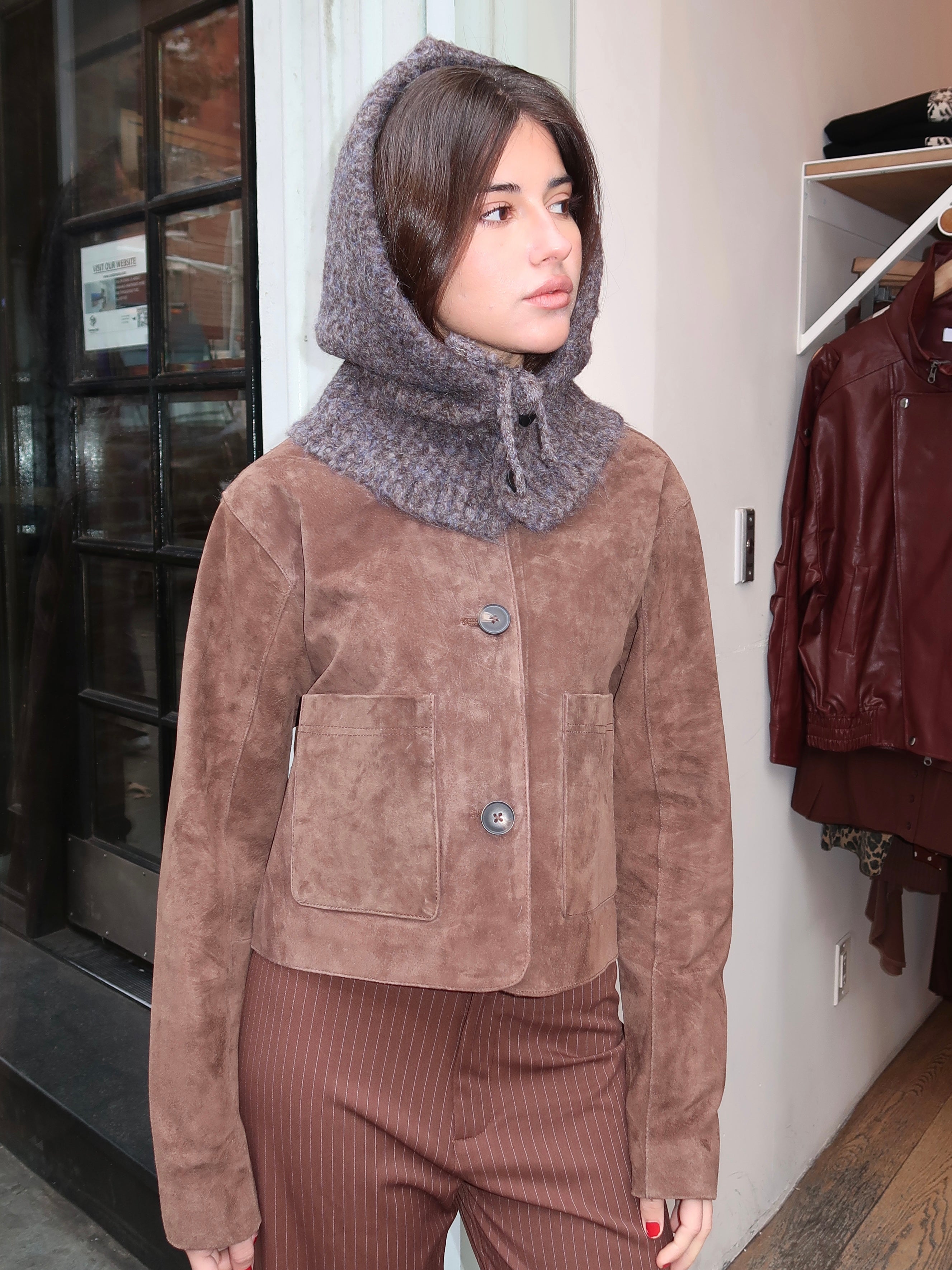 Isalis Balaclava Hood in Dark Purple