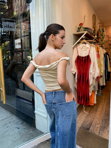 Twister Off the Shoulder Top in Oat