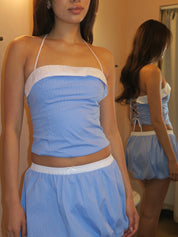 Cherry Top in Chambray