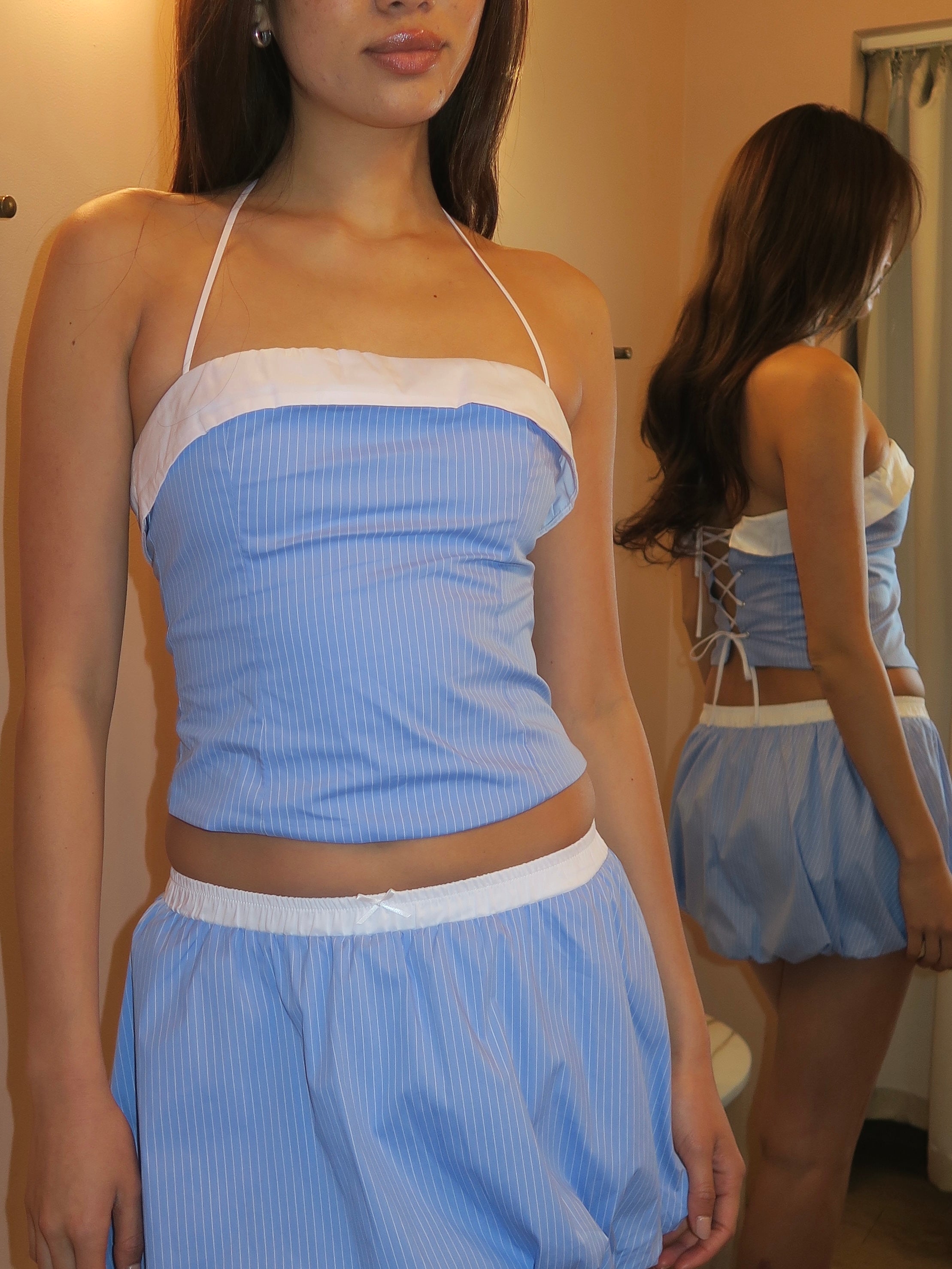 Cherry Top in Chambray