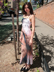 Verona Dress in Charcoal Petal Garden