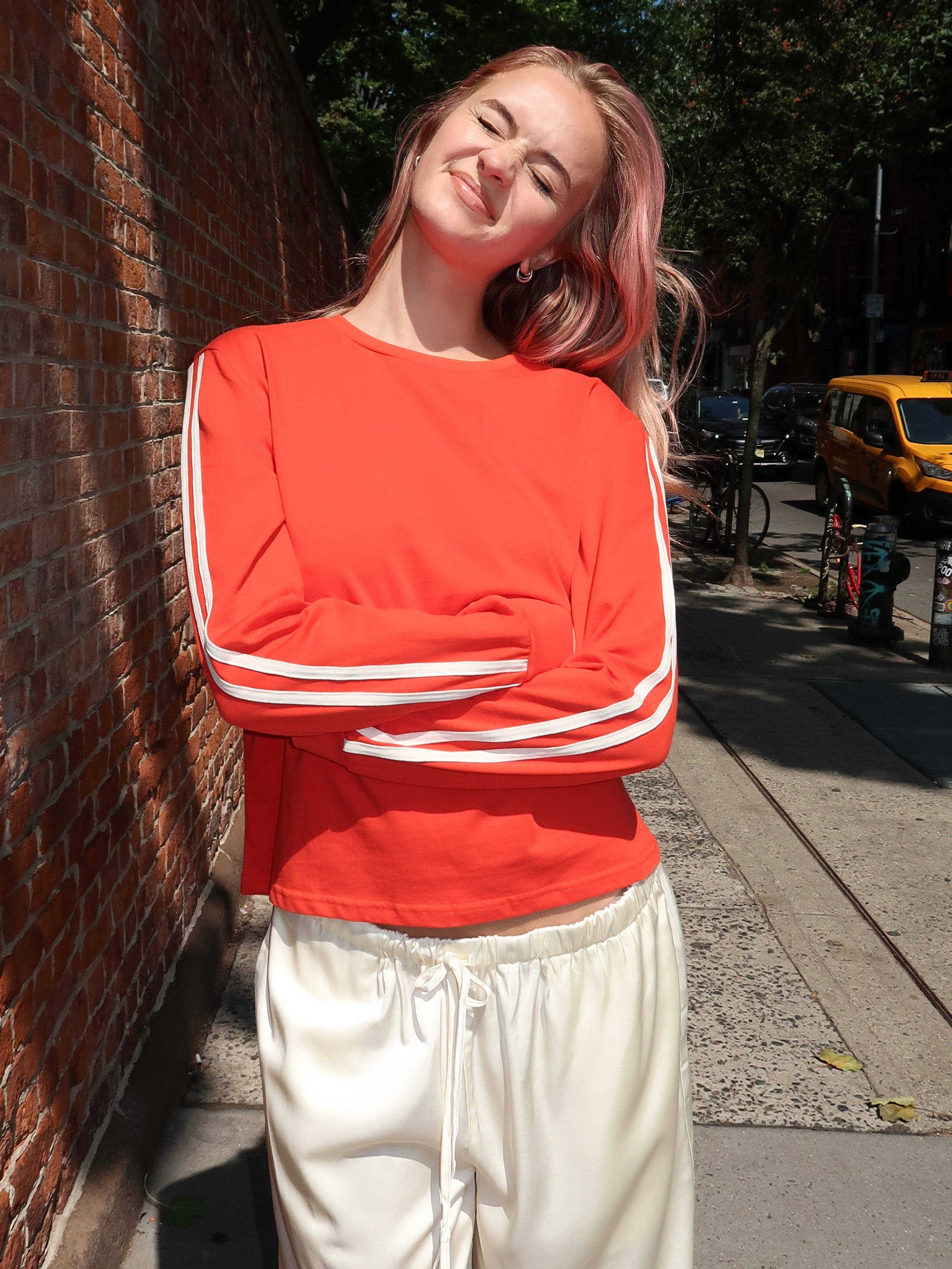 Sophie Jersey Long Sleeve in Red