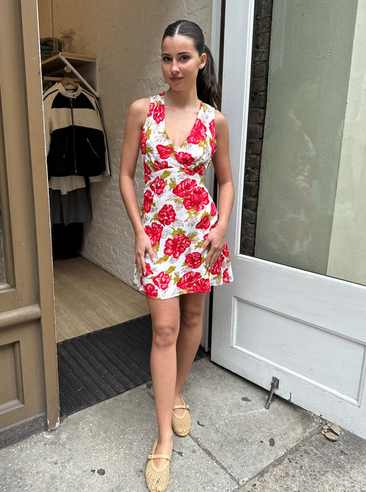 Penne Mini Dress in Isadora Floral Red