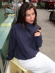 Leland Jacket in Navy Dot