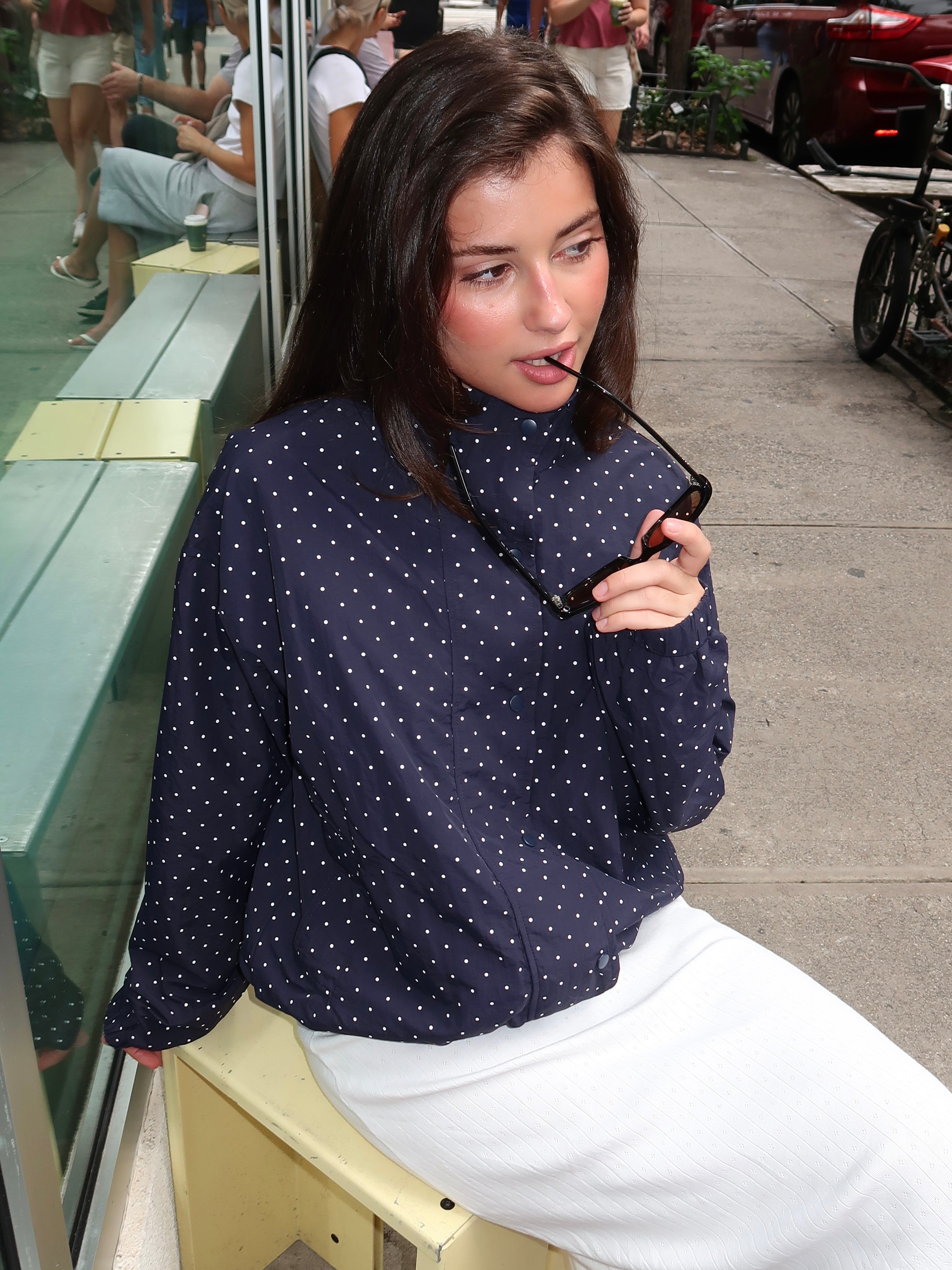 Leland Jacket in Navy Dot