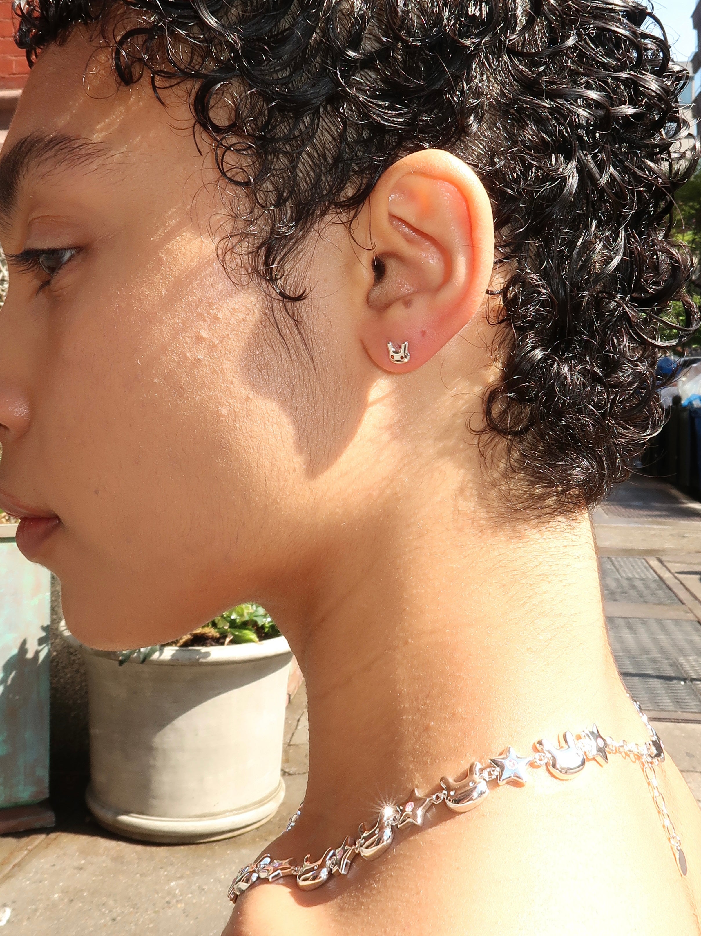 Terminator Bunny Studs in Silver