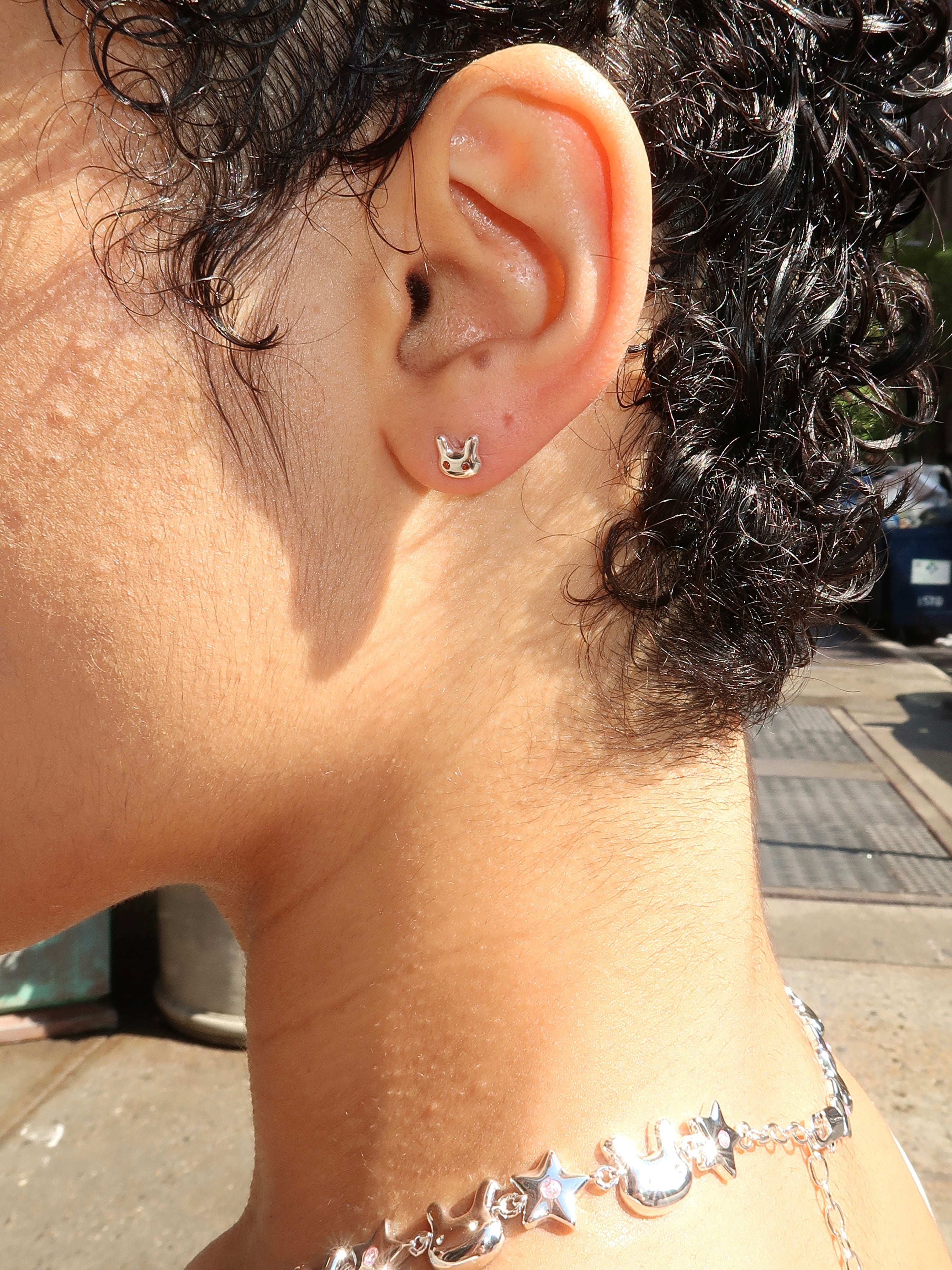 Terminator Bunny Studs in Silver