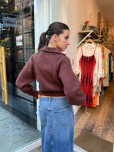 Load image into Gallery viewer, Frances Zip Up Cardigan in Brown
