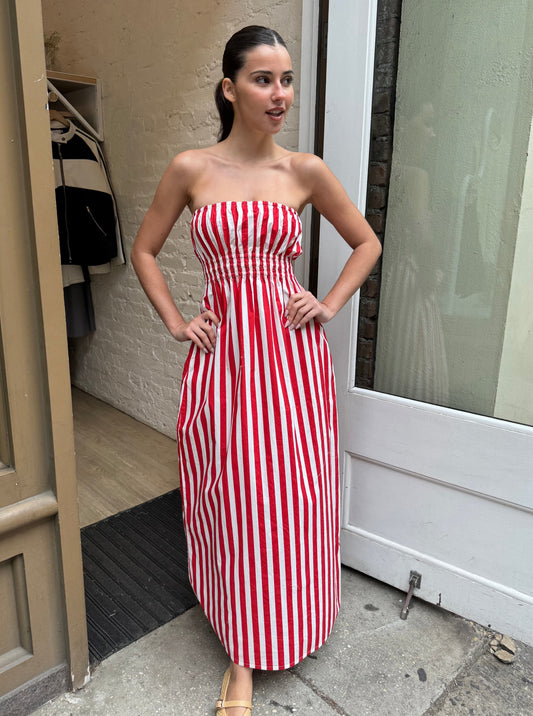 Le Bon Midi Dress in Bayou Stripe Red