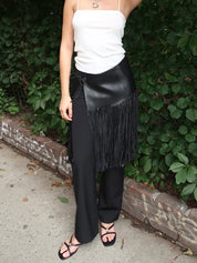 Fringe Belt Skirt in Black