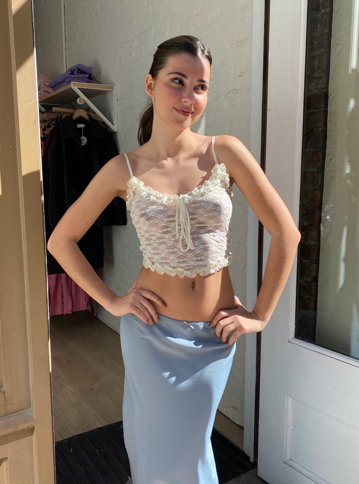 Rosalie Lace Tank in Cream