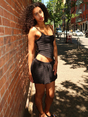 Daniela Bubble Mini Skirt in Black