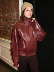Jaime Bomber Jacket in Burgundy