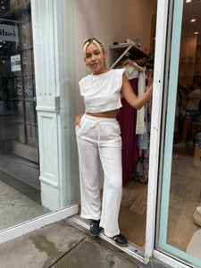 Asher Linen Pants in White