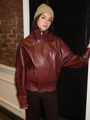 Jaime Bomber Jacket in Burgundy