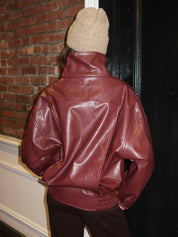 Jaime Bomber Jacket in Burgundy