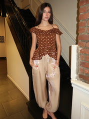 Rhea Balloon Pants in Beige