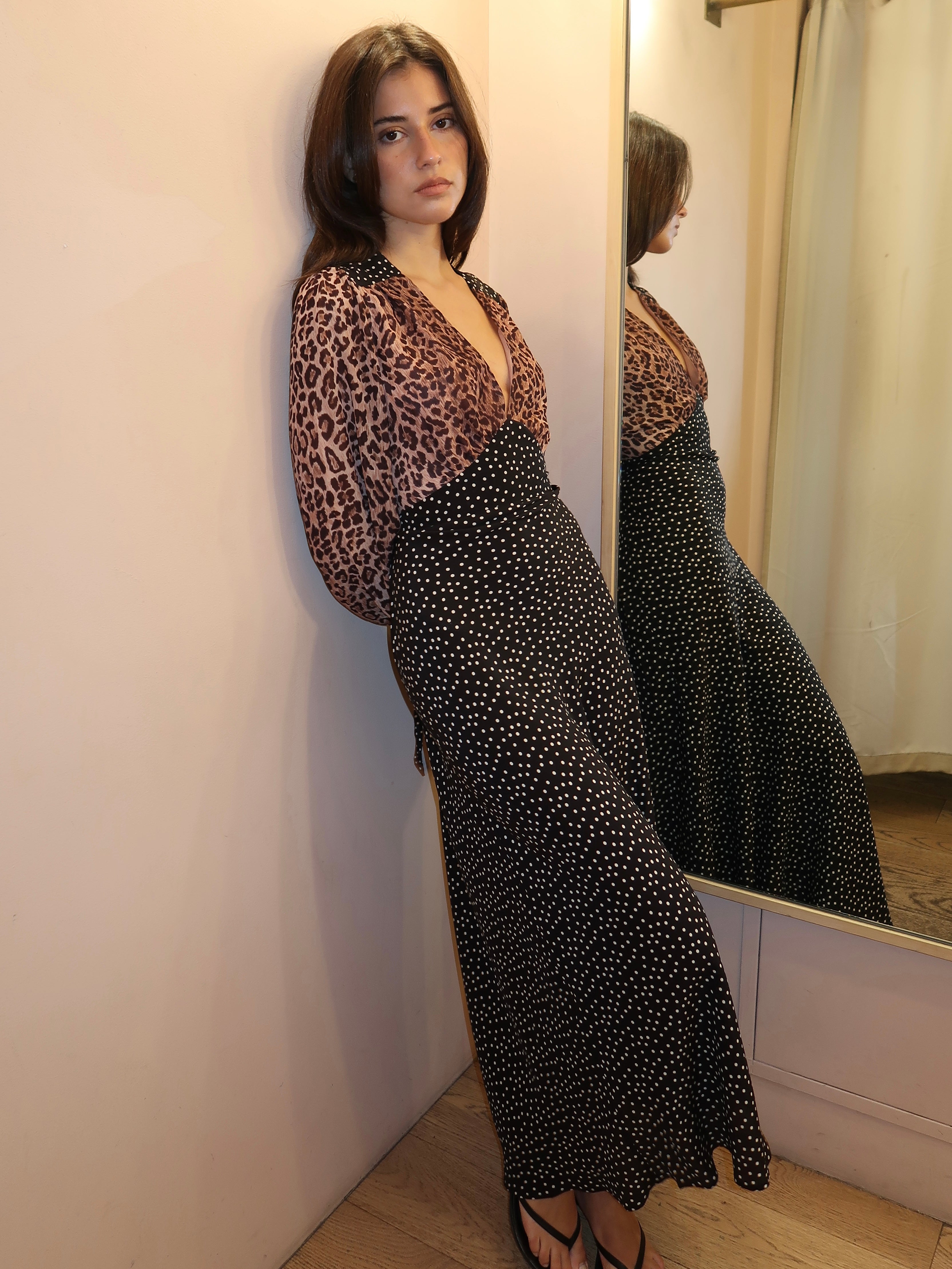 Kaila Dress Leopard Spot Brown