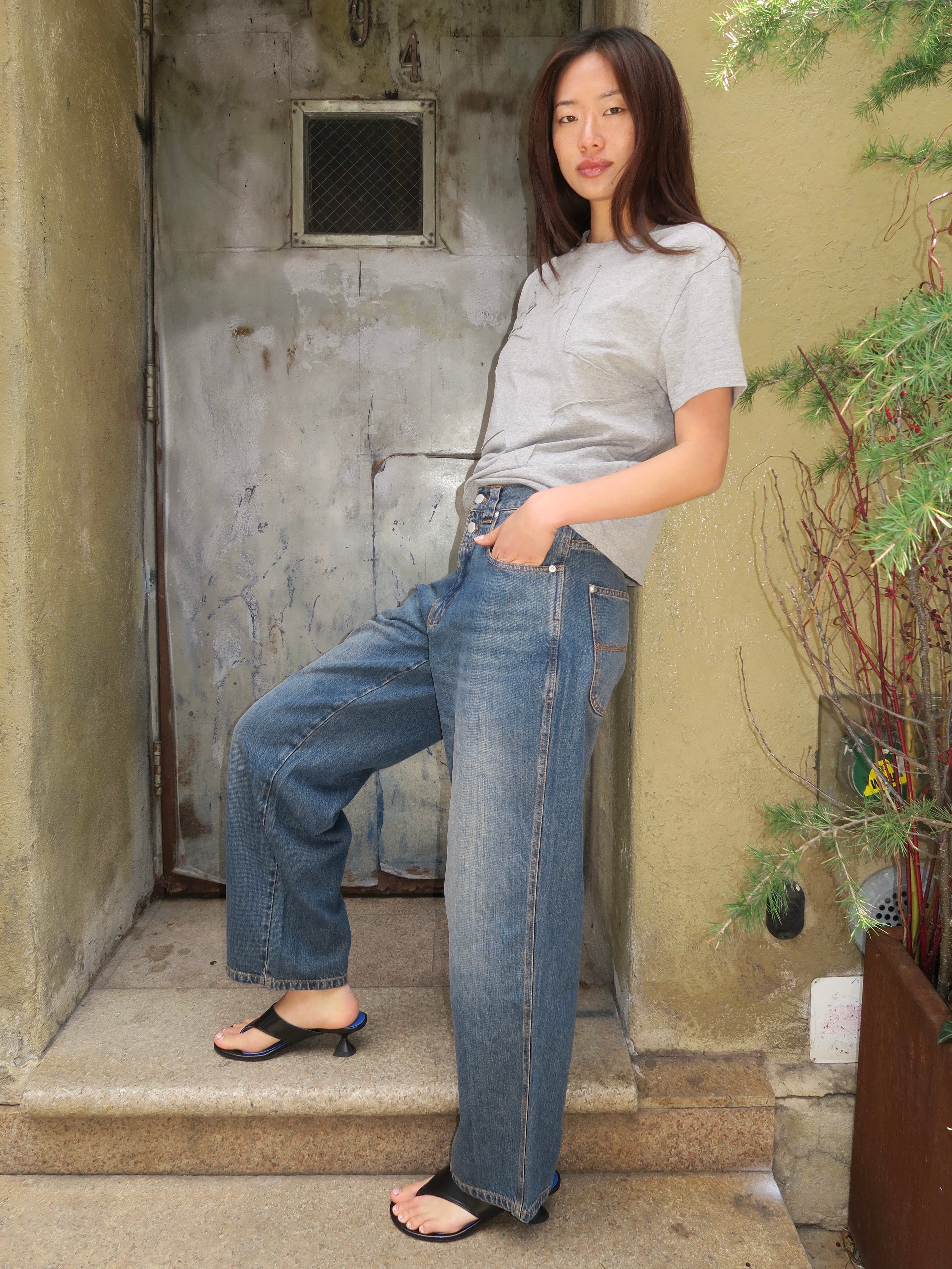 Baggy Trousers in Dark Blue