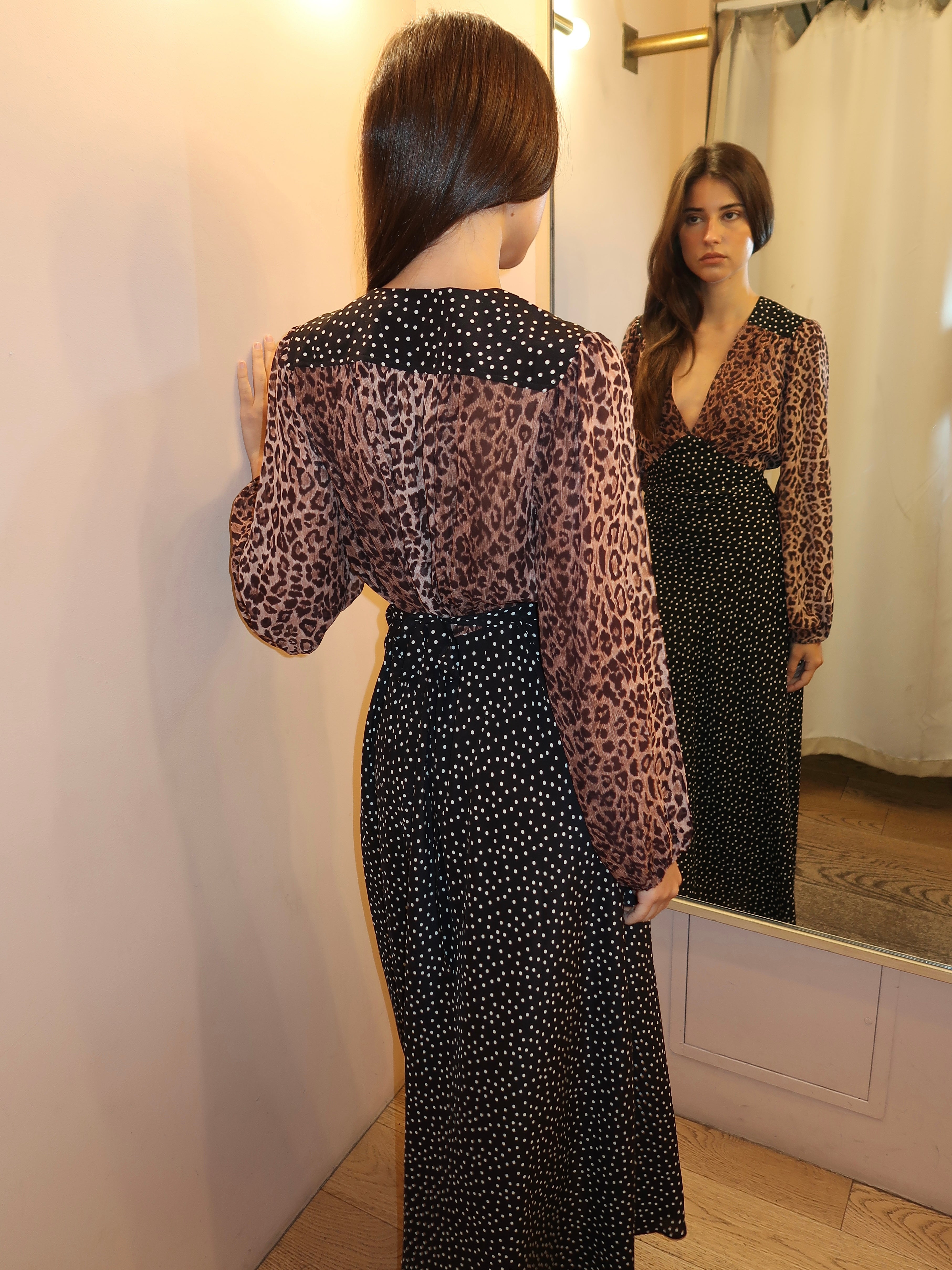 Kaila Dress Leopard Spot Brown