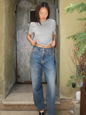 Baggy Trousers in Dark Blue