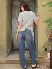 Baggy Trousers in Dark Blue
