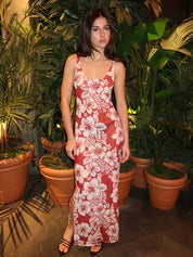 Roselle Mesh Dress in 90s Hibiscus