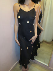 Yucca Midi Dress in Black Sequin