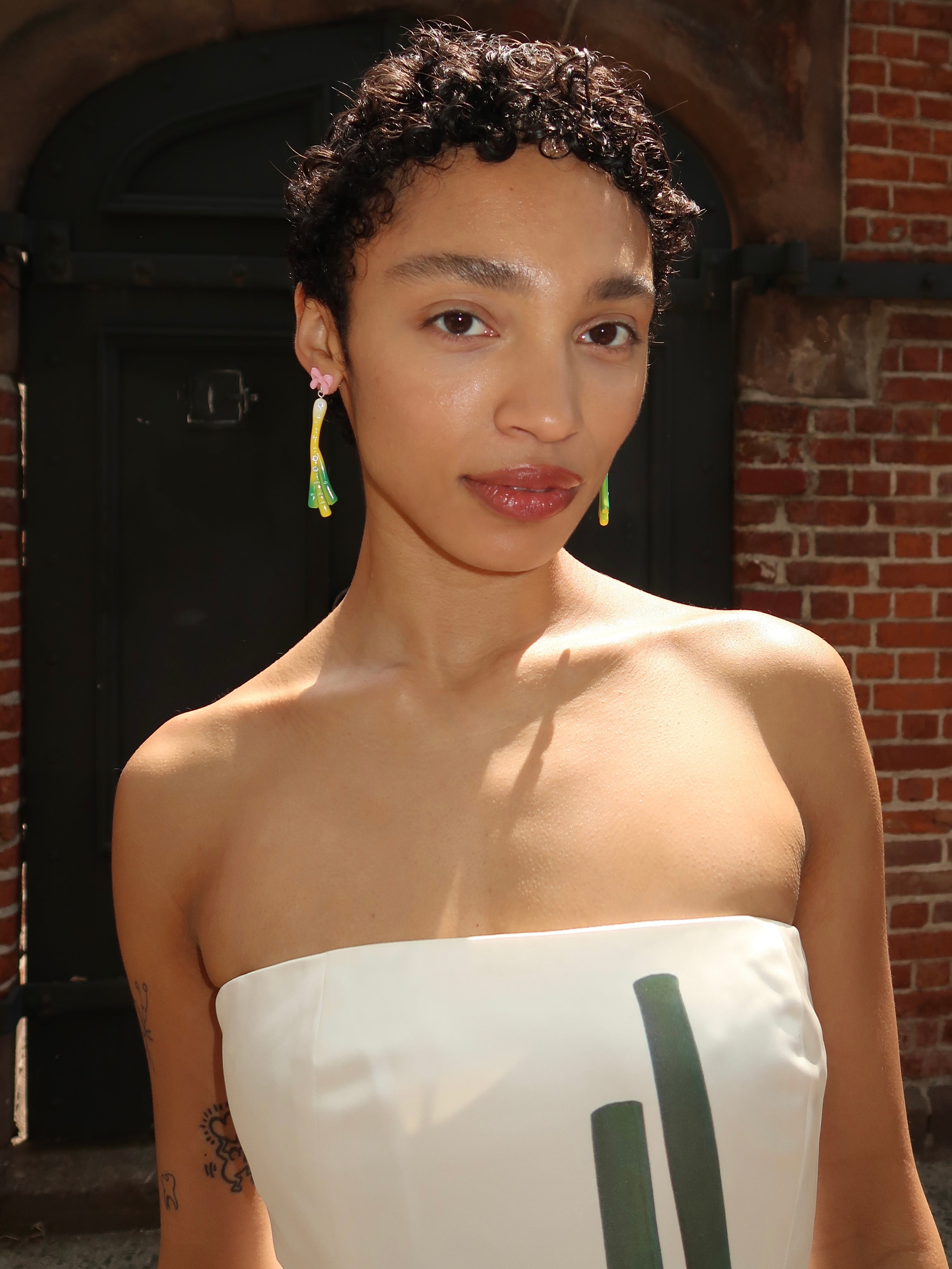 Scallionette Earrings in Green Multi