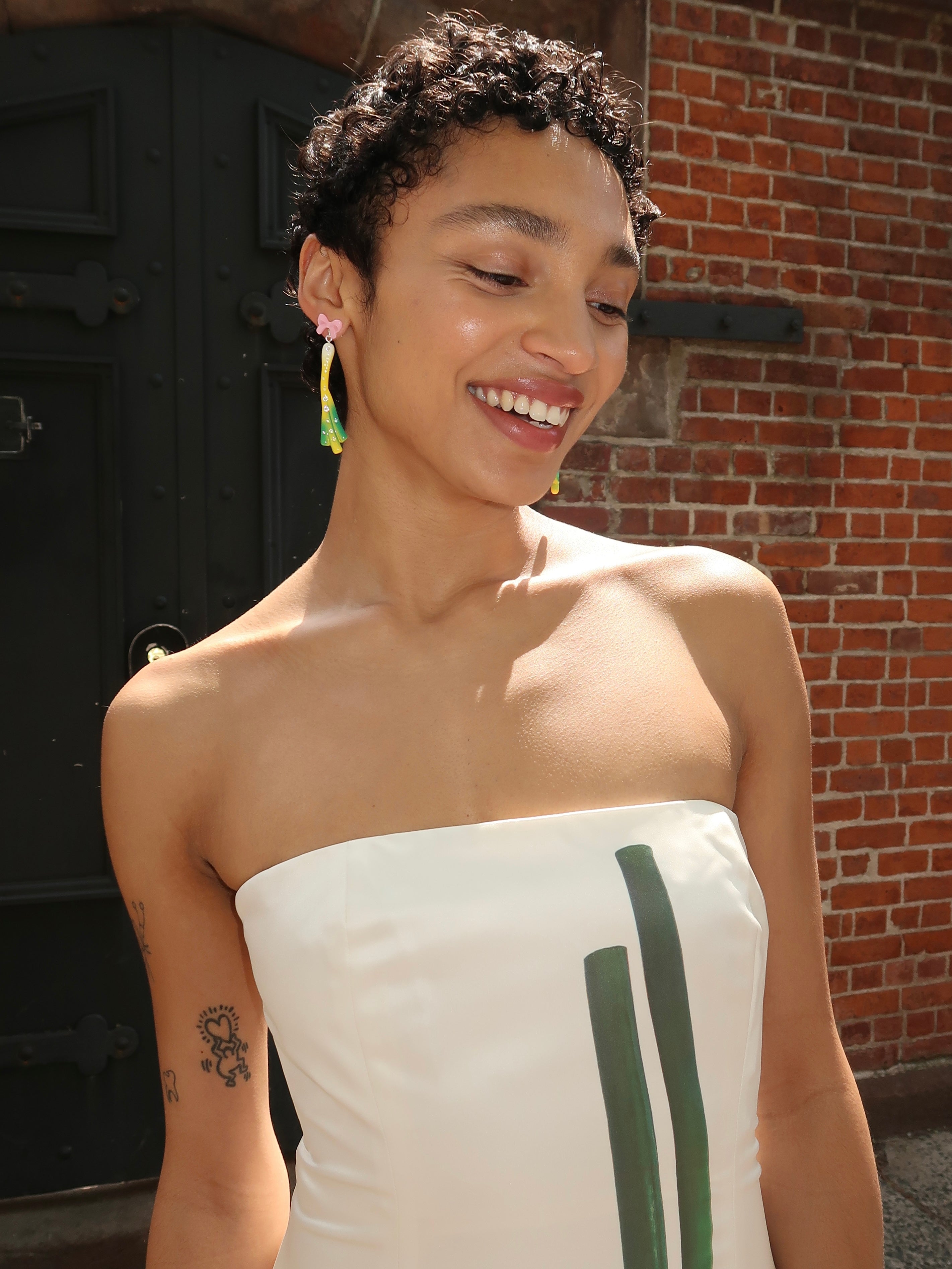 Scallionette Earrings in Green Multi