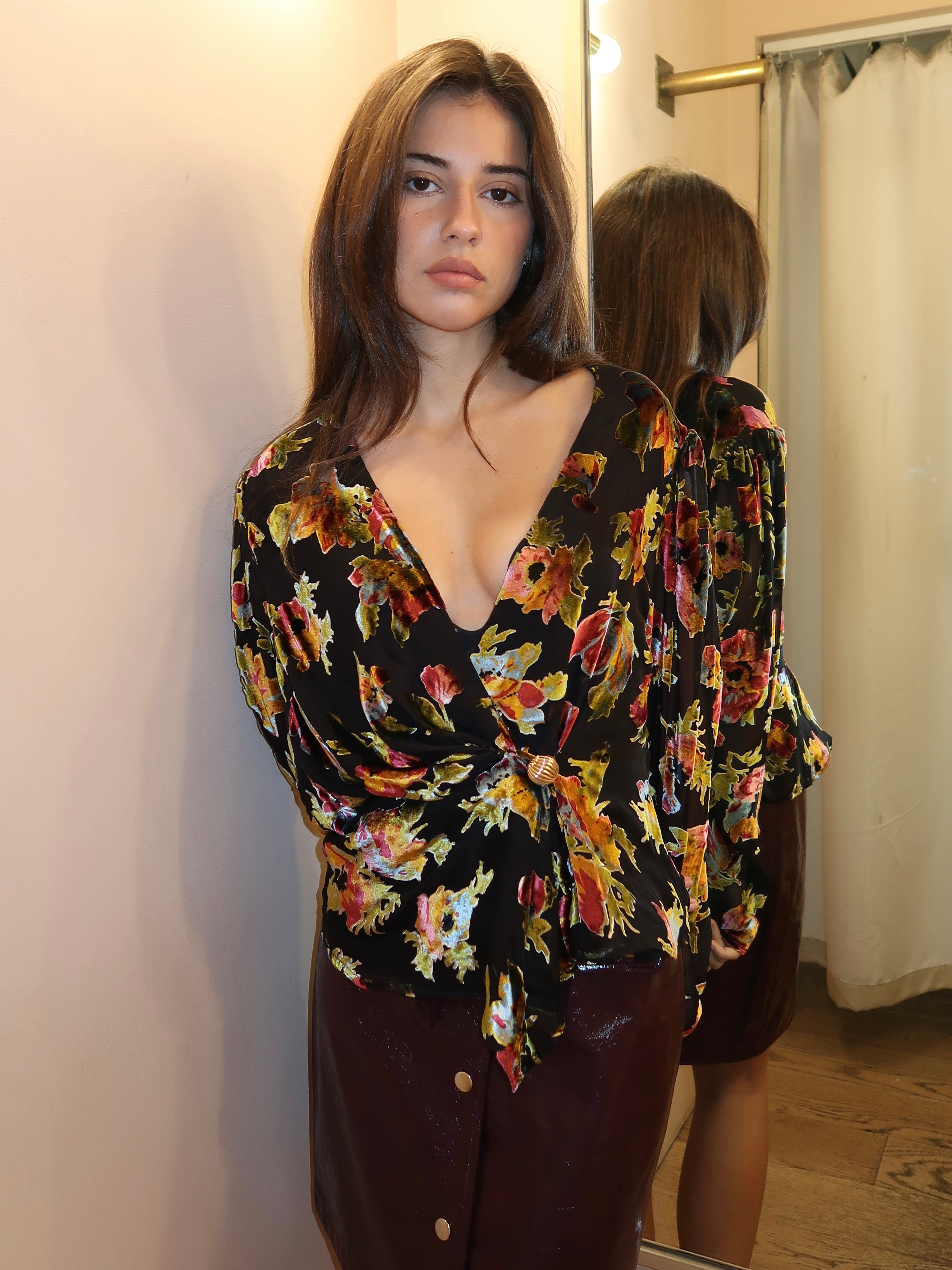 Everlyn Top Countryside Devoré Black
