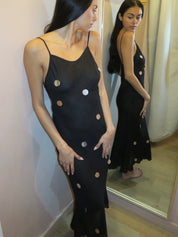 Yucca Midi Dress in Black Sequin