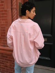 Yulissa Button Down Long Sleeve in Tomato Gingham