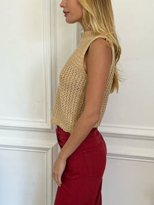 Sterling Knitted Sleeveless Top in Latte