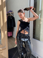 Load image into Gallery viewer, Presley Mesh Ruffle Top in Black
