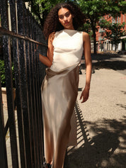 Cobee Dress in Dune/Creme