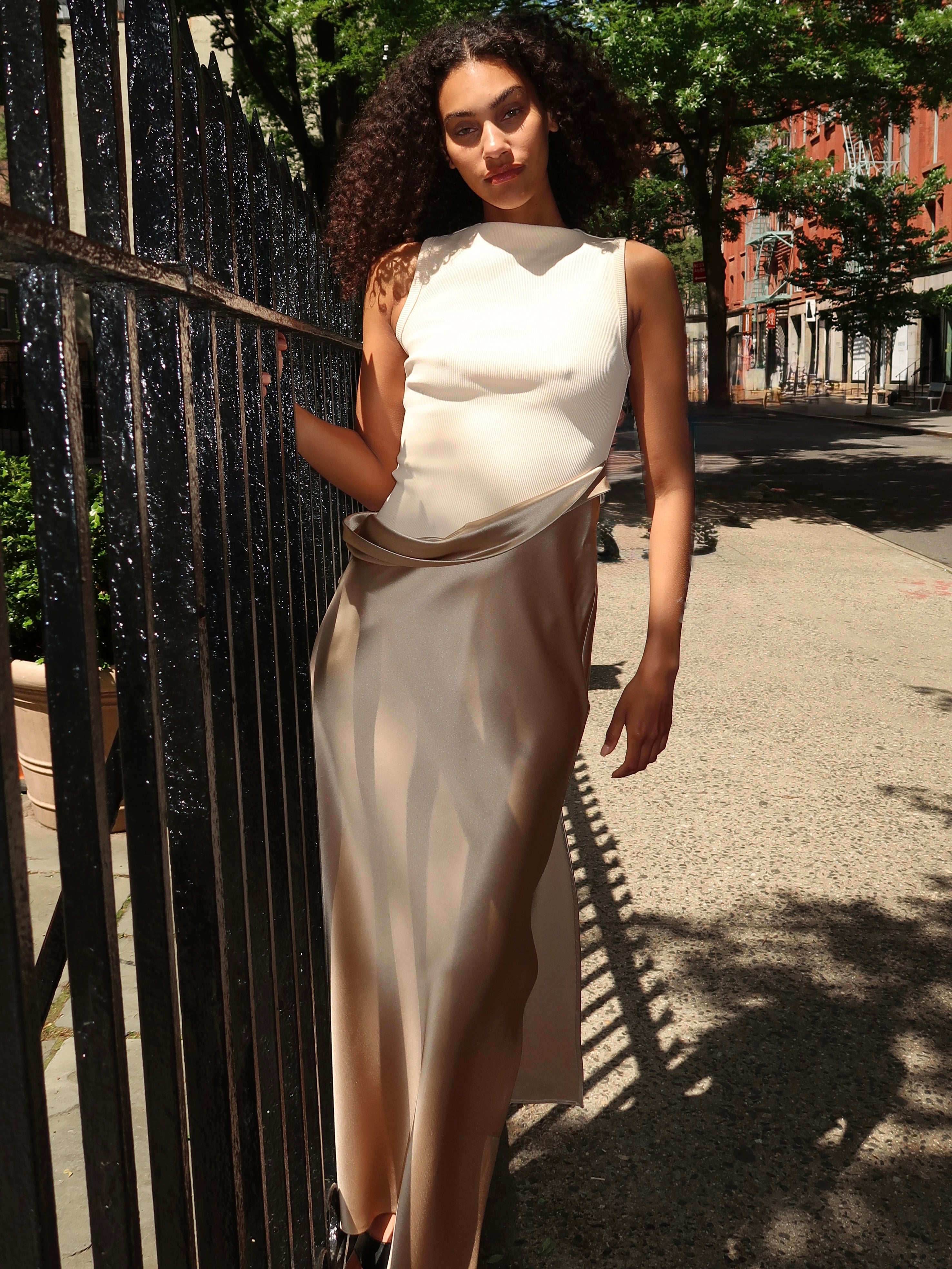 Cobee Dress in Dune/Creme