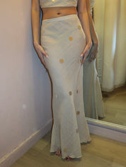 Cathedral Maxi Skirt in Sand Sequin