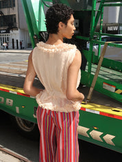 Belisse Pleated Blouse in Soft Peach