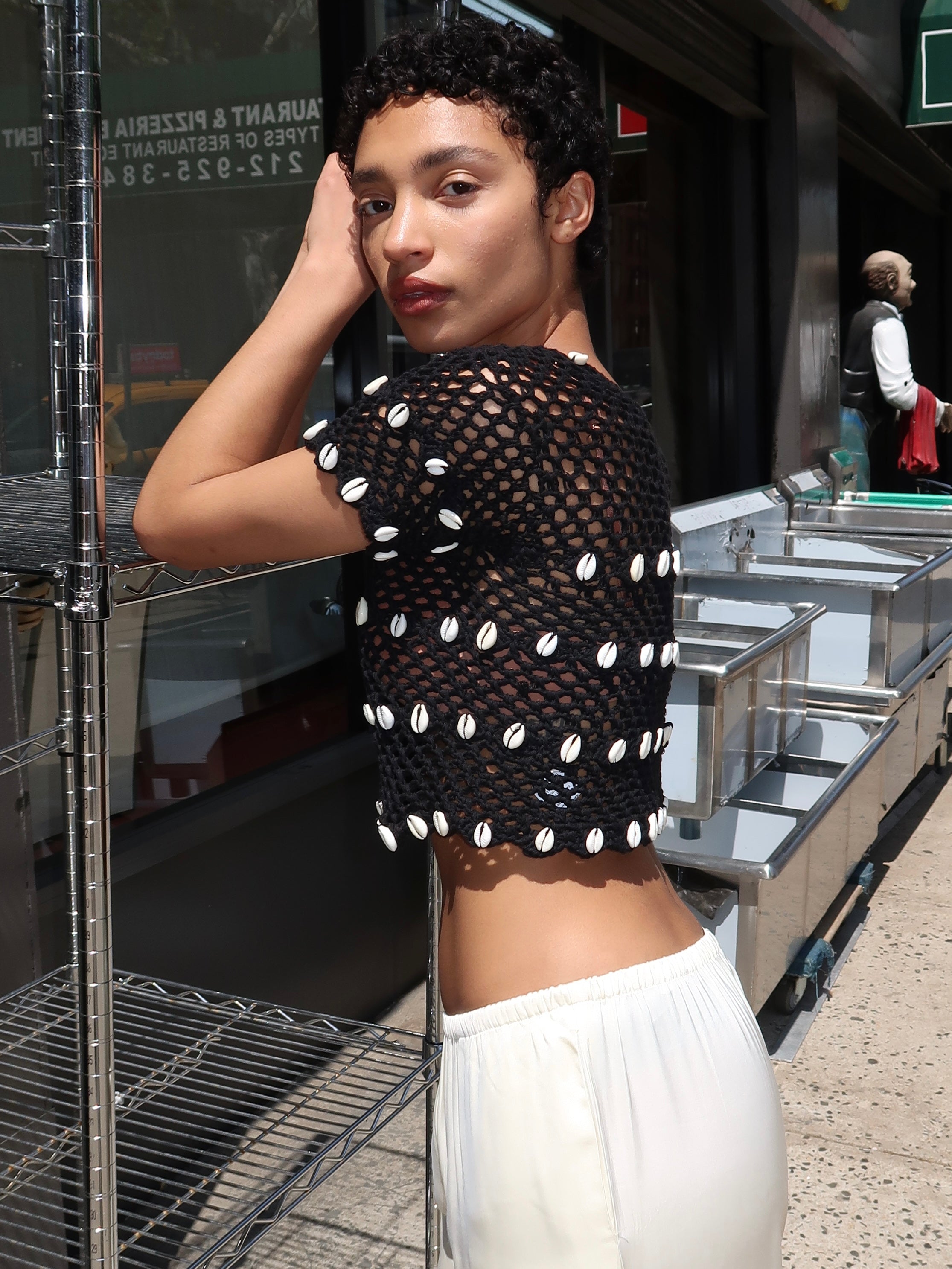 Nola Crochet Top in Black