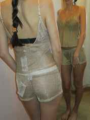 The Hallie Shorts in Gold