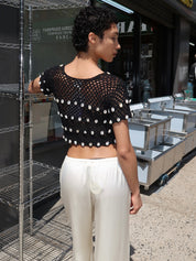 Nola Crochet Top in Black