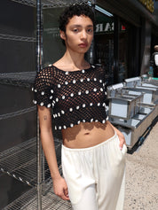 Nola Crochet Top in Black