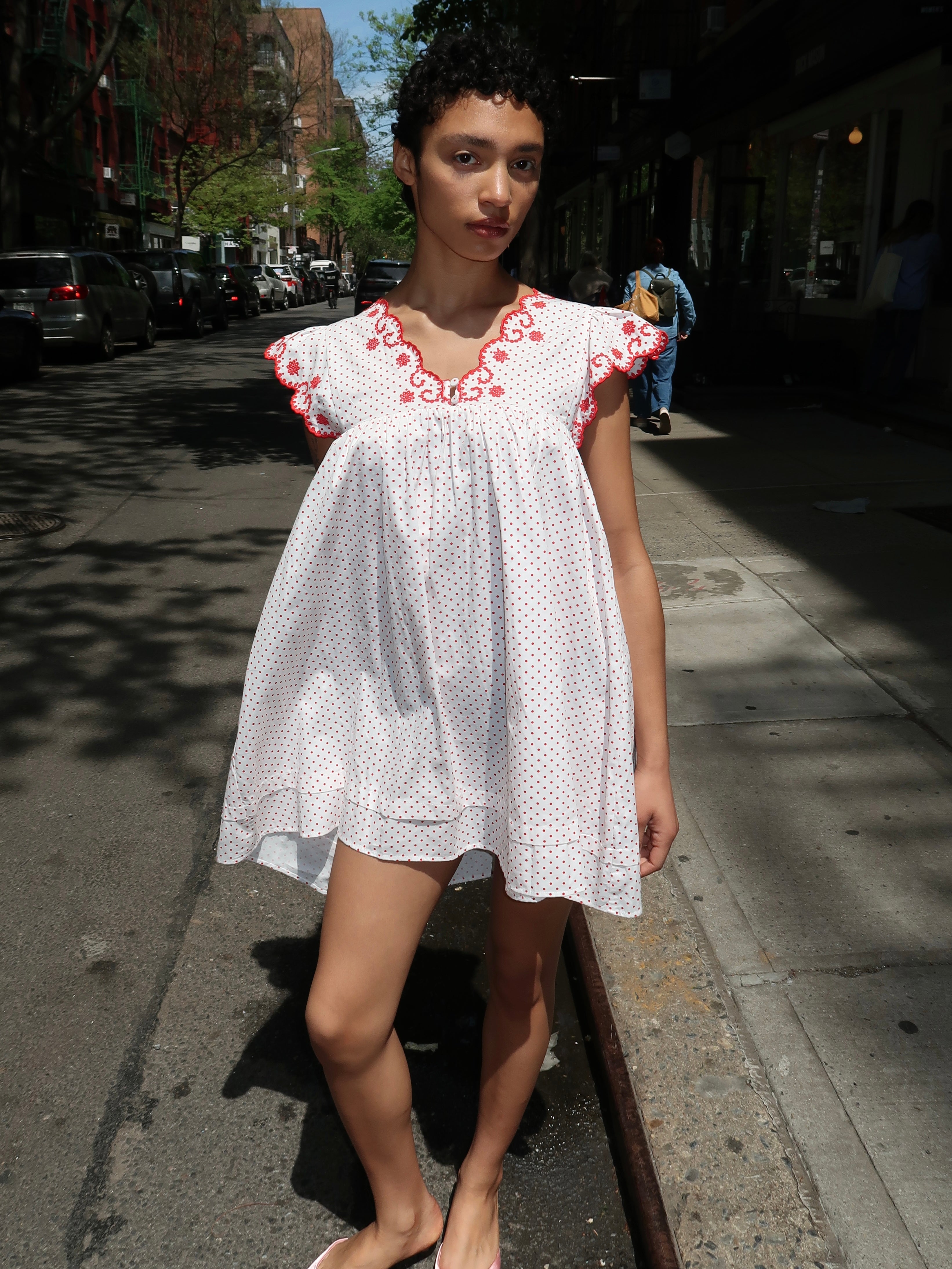 Genesis Mini Dress in Red Dot