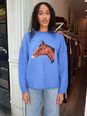Wynie Horse Sweater in Blue