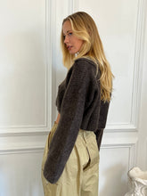Load image into Gallery viewer, Brody Waffle Knit Top in Espresso
