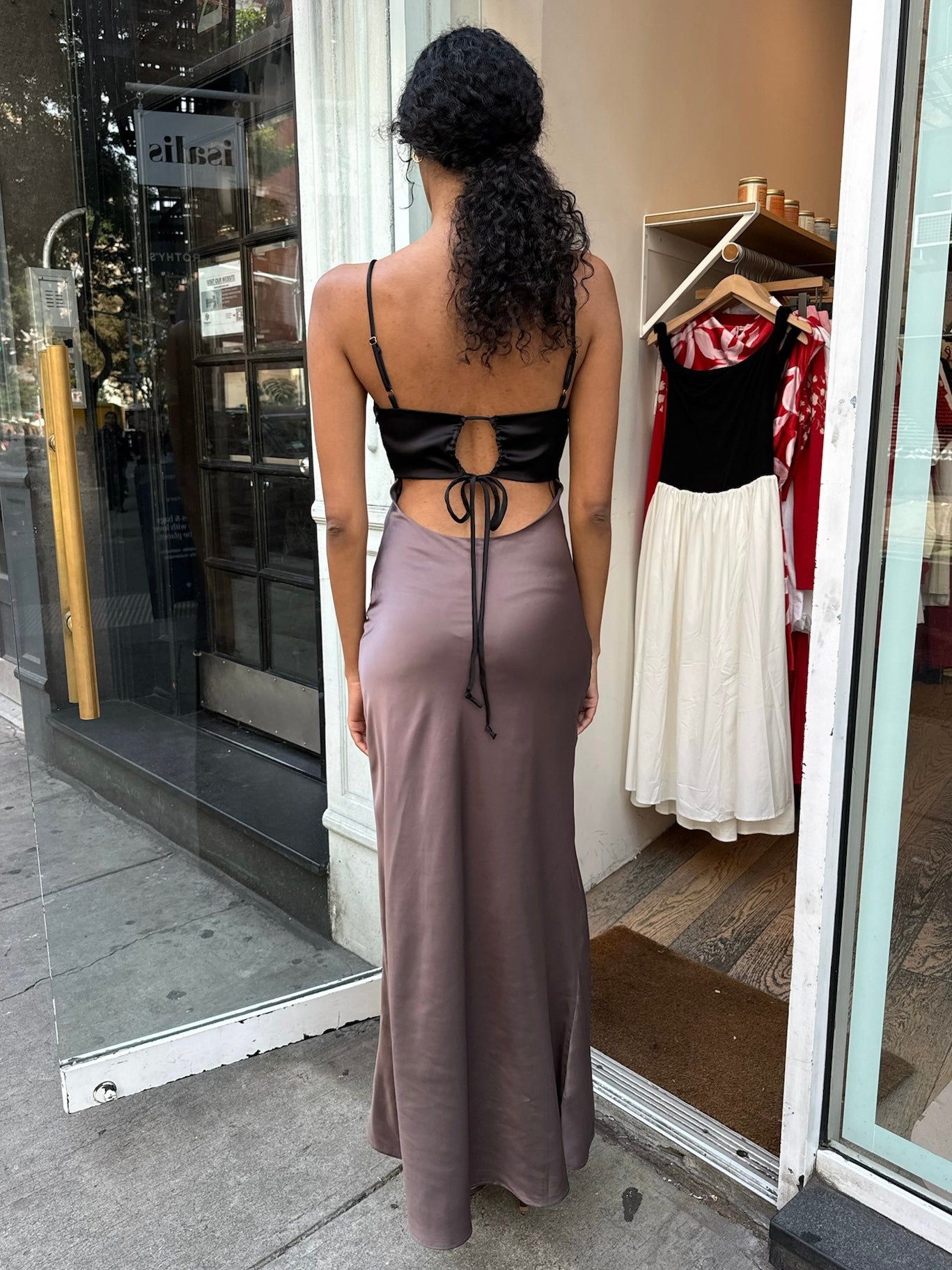 Marilyn Maxi Tie Dress in Brown Marilyn Maxi Tie Dress in Brown