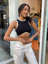 Load image into Gallery viewer, Chantria Cropped Tank in Black Cream
