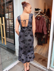 Tionne Dress in Teal Black