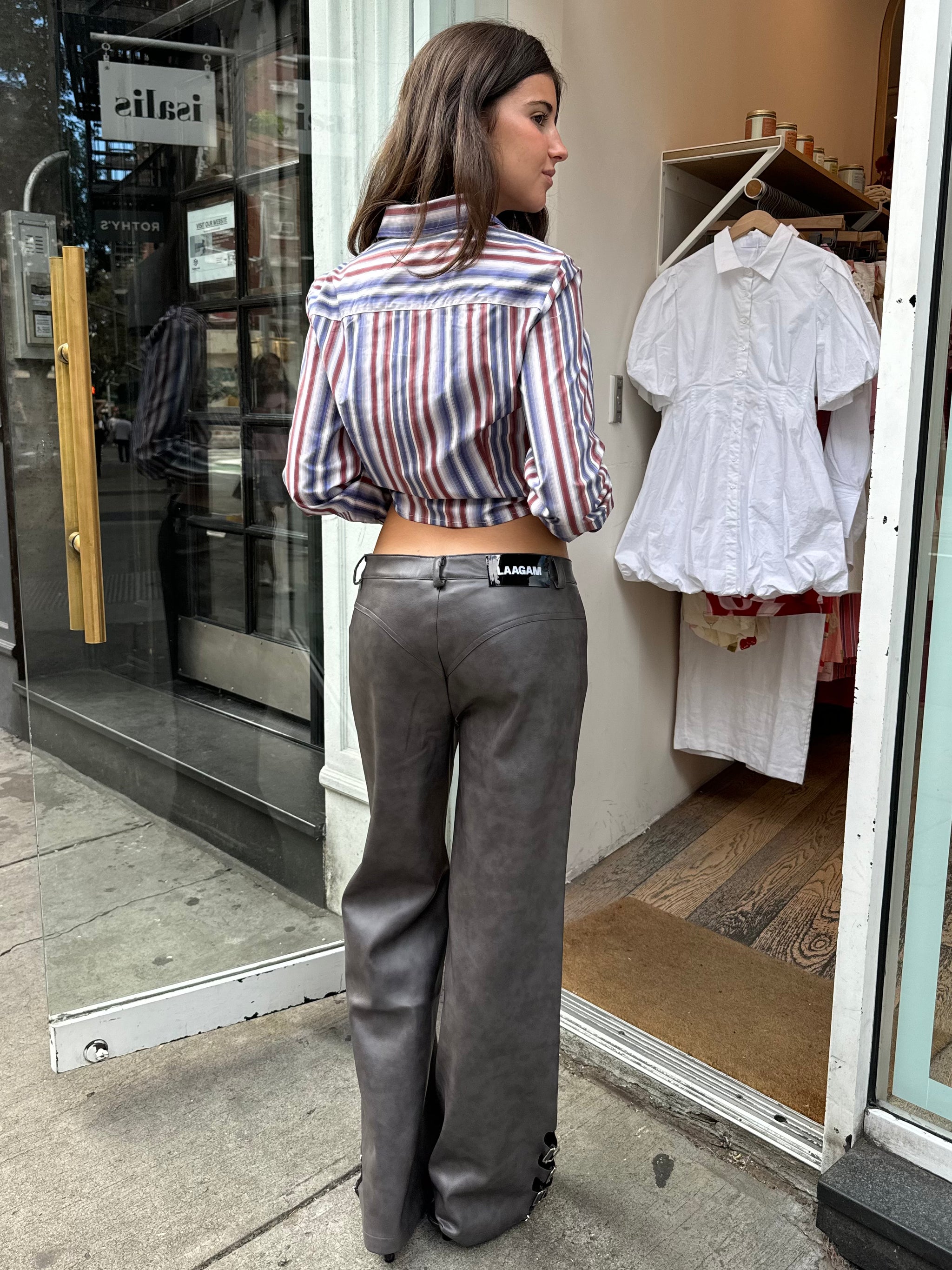 Kai Low Waist Pants in Grey – Isalis